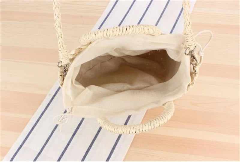 Yogodlns Handmade Half-Round Rattan Woven Straw Bag Summer Women Messenger Crossbody Bags Girls Small Beach Handbag New