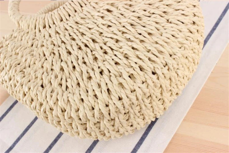 Yogodlns Handmade Half-Round Rattan Woven Straw Bag Summer Women Messenger Crossbody Bags Girls Small Beach Handbag New