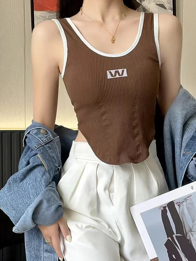 Women Irregular Tops For Women Sexy Crop Tops Summer Sleeveless Sweet Tops Cloth Summer Y2K For Women 2025