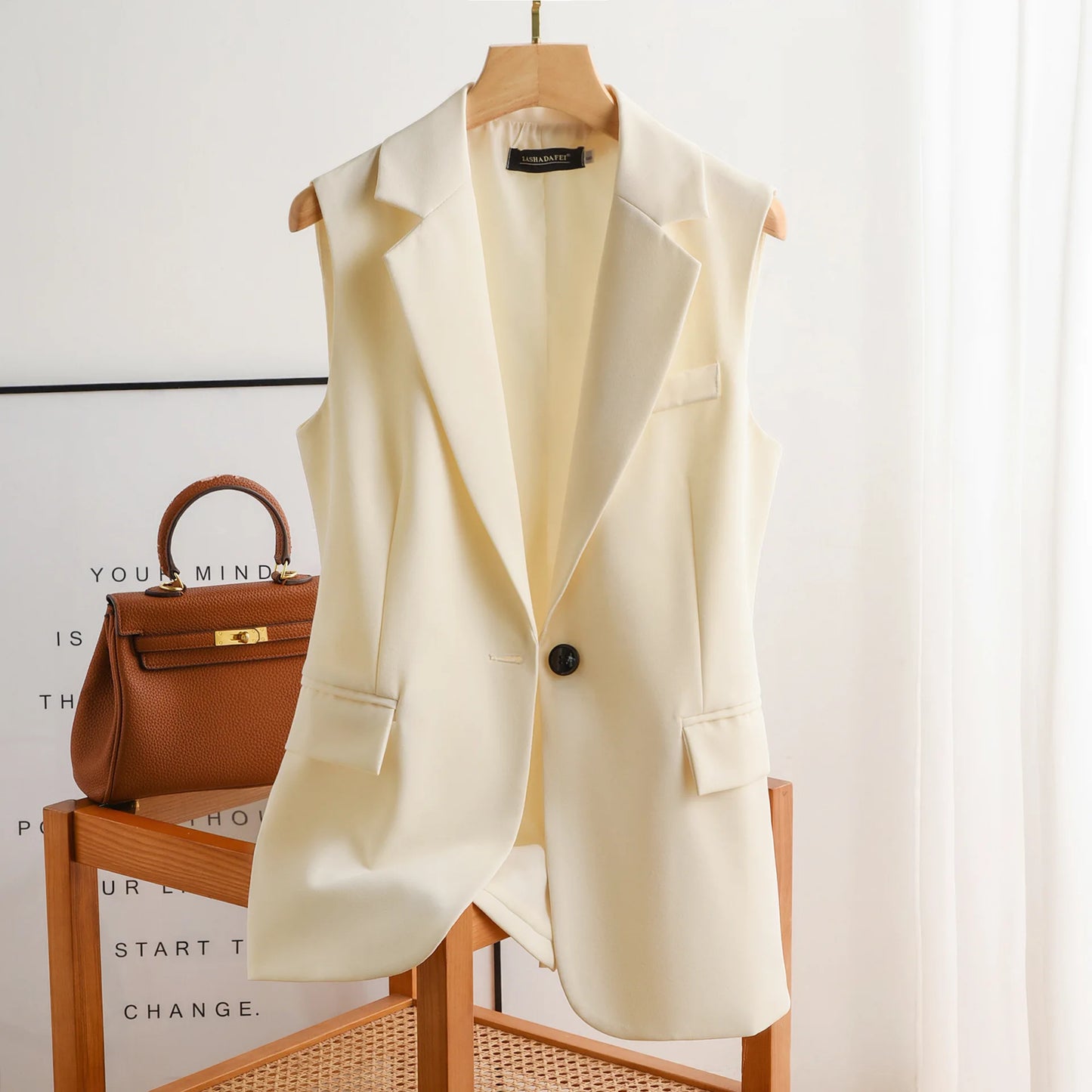 Black Suit Vest Women's Jacket Women's Vest 2025 Summer New Versatile Sweatshirt Collar Suit Jacket Trendy Commuting Vest