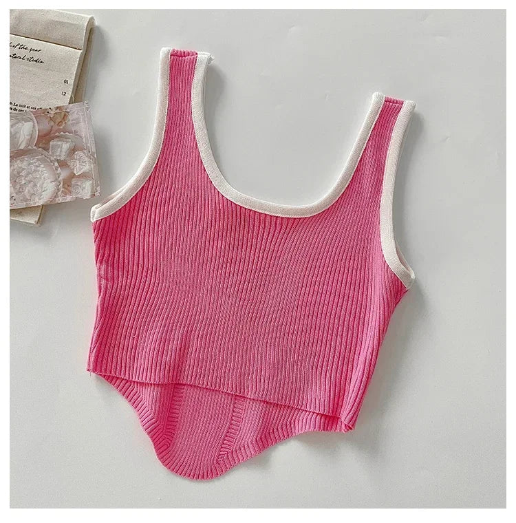 Women Irregular Tops For Women Sexy Crop Tops Summer Sleeveless Sweet Tops Cloth Summer Y2K For Women 2025