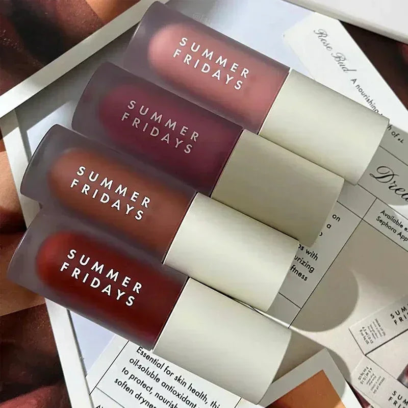 Summer Fridays Iced Coffee Lip Balm Mini Lip Gloss Set New Moisturizing Transparent Smooth Soft Tube Mirror Lipstick Lip Makeup
