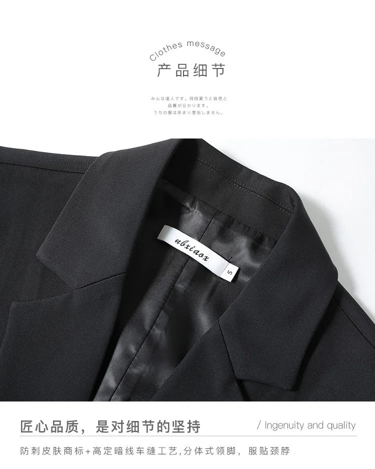 Black Suit Vest Women's Jacket Women's Vest 2025 Summer New Versatile Sweatshirt Collar Suit Jacket Trendy Commuting Vest