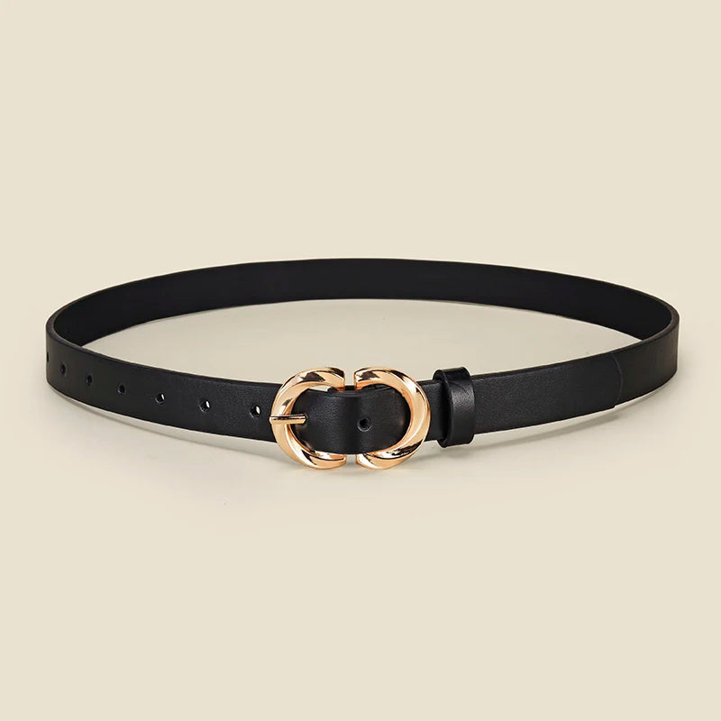 Personalized Women's Round Buckle Belt Paired With Skirt Jeans Belt Accessories Fashion Versatile Women's Birthday Party Gifts