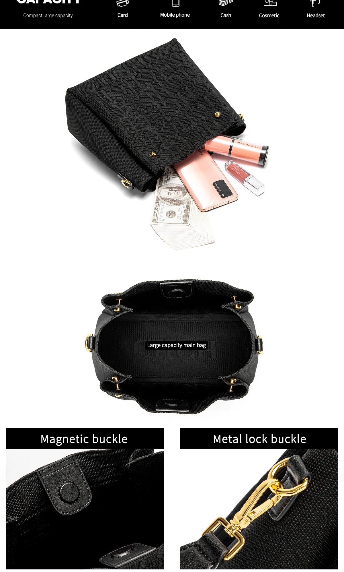 Crossbody Elegant Design Sense Letters Drawstring Design Brand Women's Bag Fashion Casual Hundred Women's Bag Crossbody