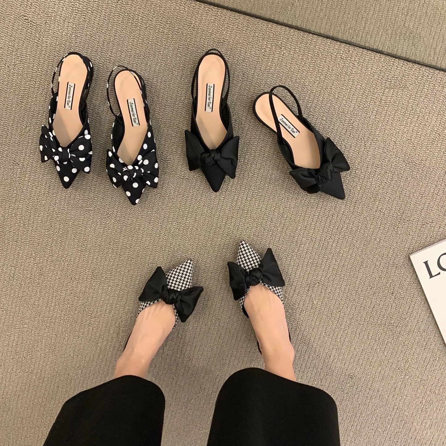 Women's Sandals Fashion Low Heels Sandals Women Shoes Elegant Pointed Straps Fashion Party Pumps Sandalias De Mujer 2023