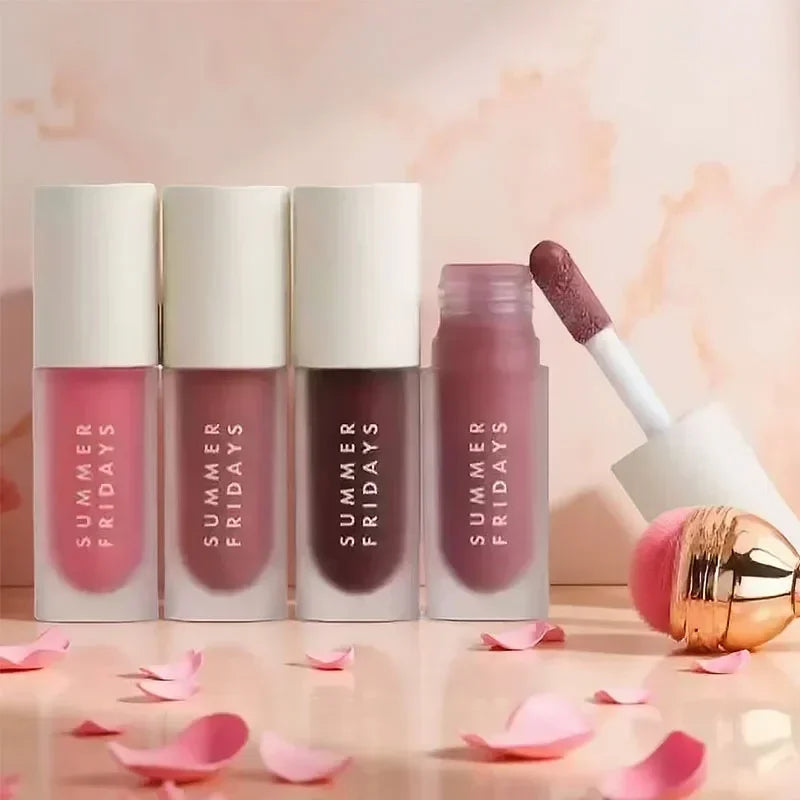 Summer Fridays Iced Coffee Lip Balm Mini Lip Gloss Set New Moisturizing Transparent Smooth Soft Tube Mirror Lipstick Lip Makeup