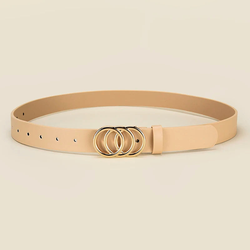 Personalized Women's Round Buckle Belt Paired With Skirt Jeans Belt Accessories Fashion Versatile Women's Birthday Party Gifts