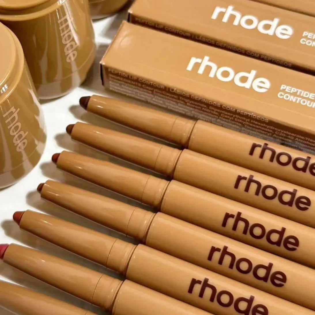 New Style Brand Skin Peptide Lip Shape Pen Lip Liner Long Lasting Lip Tint Pencil Glazing Milk Make Up Mirror Advanced Cosmetics