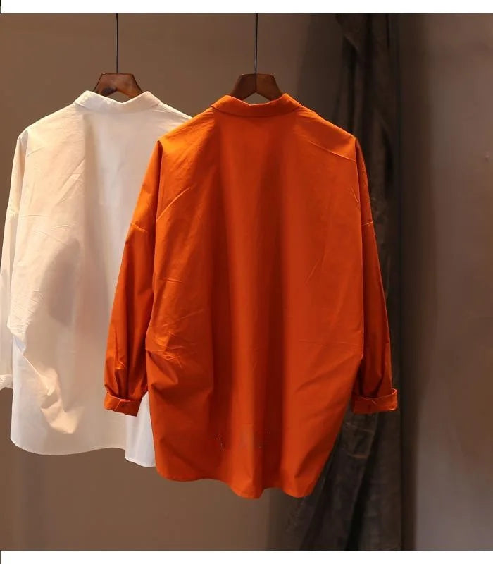 Women's Shirt Fashion Woman Blouses Print Flower Korean Vintage Blusas Female Elegant White Shirts Long Sleeve Tops Clothing