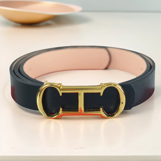 CH Fashionable Women's Belt Designer 2025 New PVC Material Length Adjustable Send Perforated Gift Box Package Women's Belt