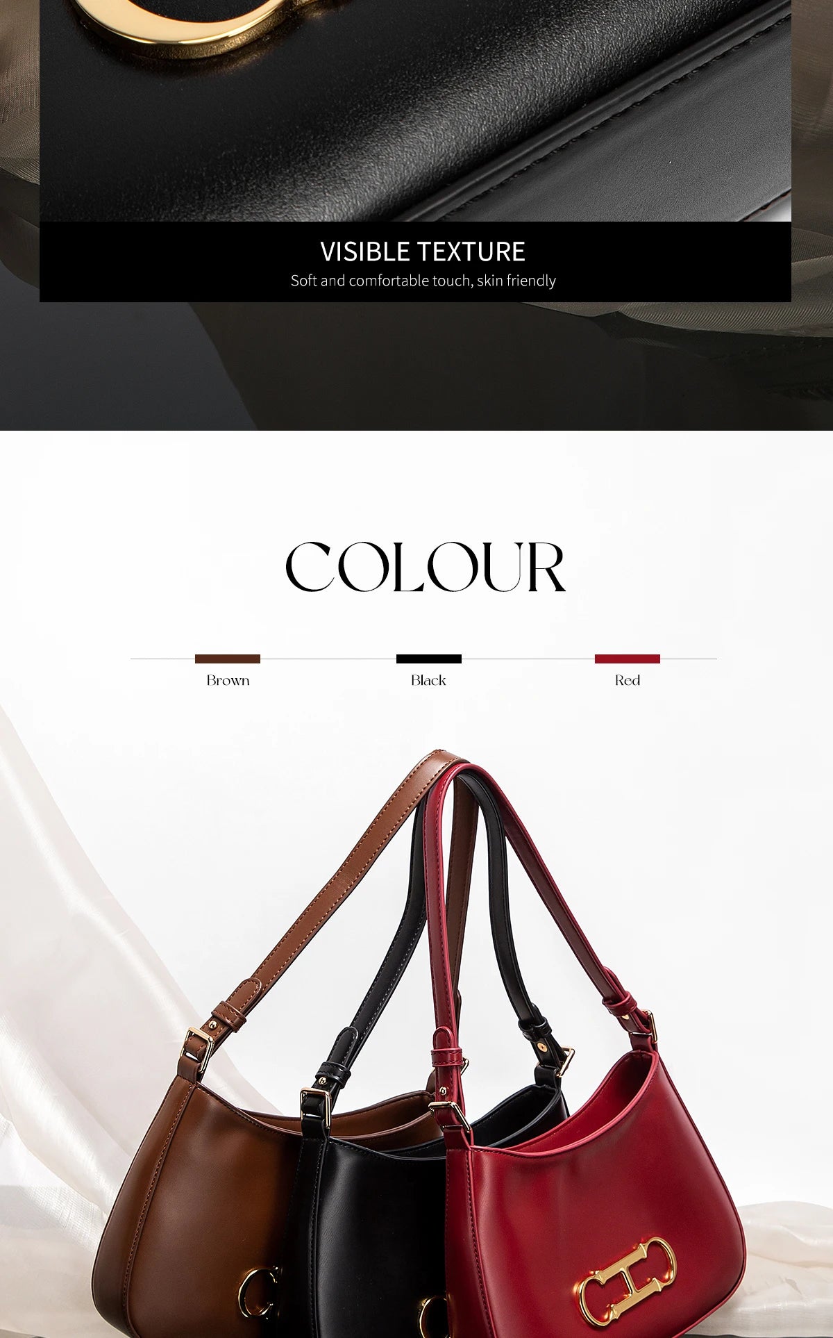 Fashion Classic Women's New Shoulder Bag Solid Color Retro Style Party Date Women's Shoulder Bag
