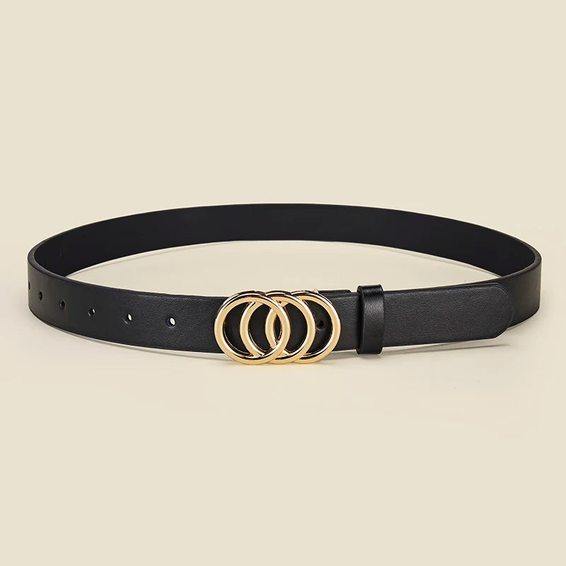 Personalized Women's Round Buckle Belt Paired With Skirt Jeans Belt Accessories Fashion Versatile Women's Birthday Party Gifts