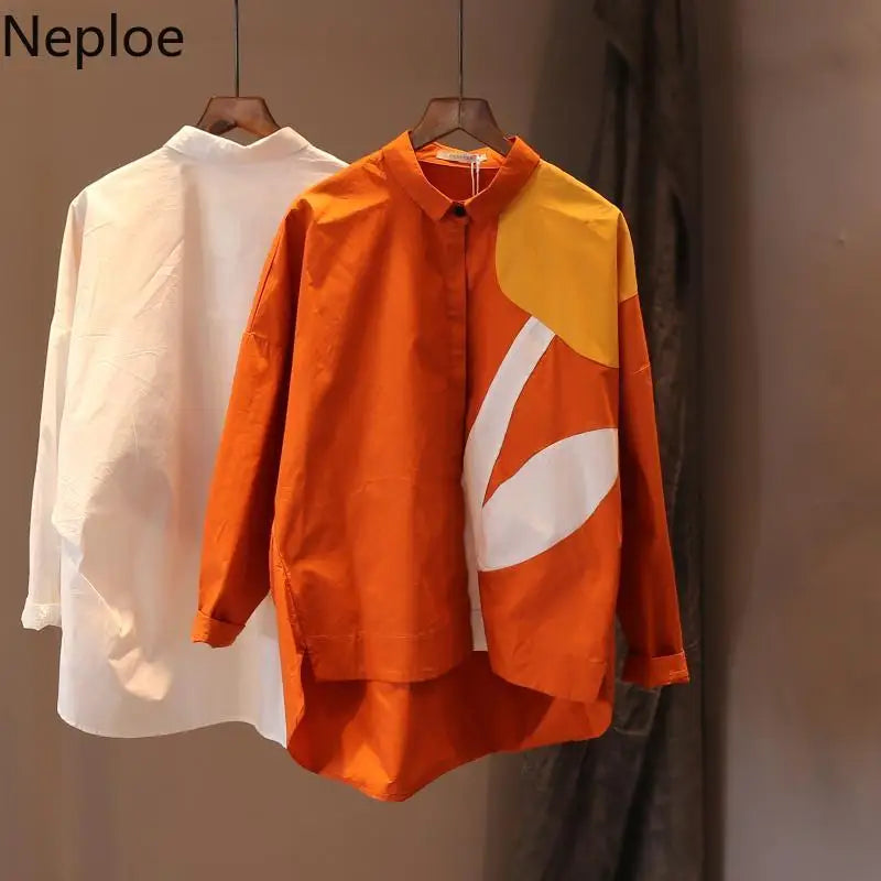 Women's Shirt Fashion Woman Blouses Print Flower Korean Vintage Blusas Female Elegant White Shirts Long Sleeve Tops Clothing