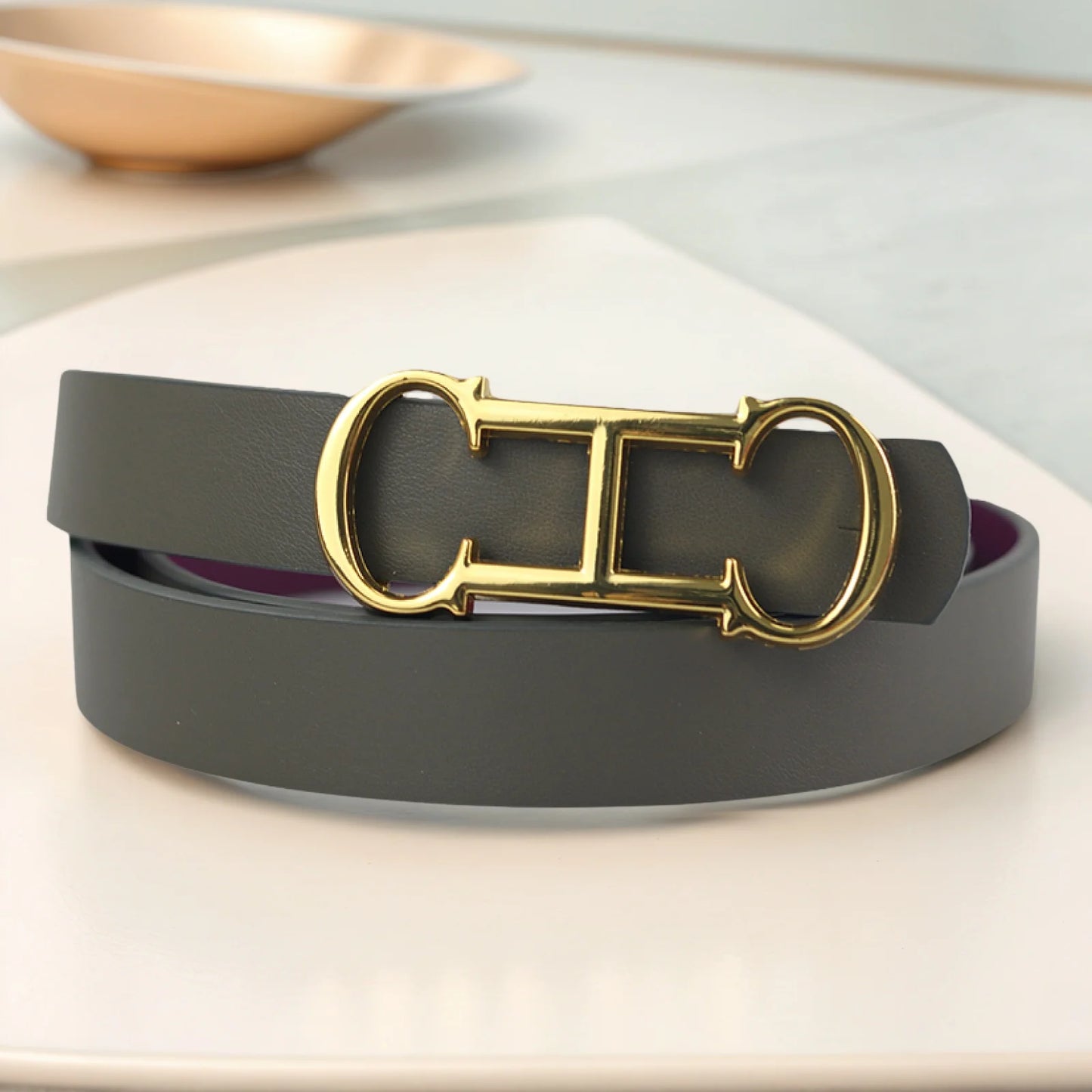 CH Fashionable Women's Belt Designer 2025 New PVC Material Length Adjustable Send Perforated Gift Box Package Women's Belt