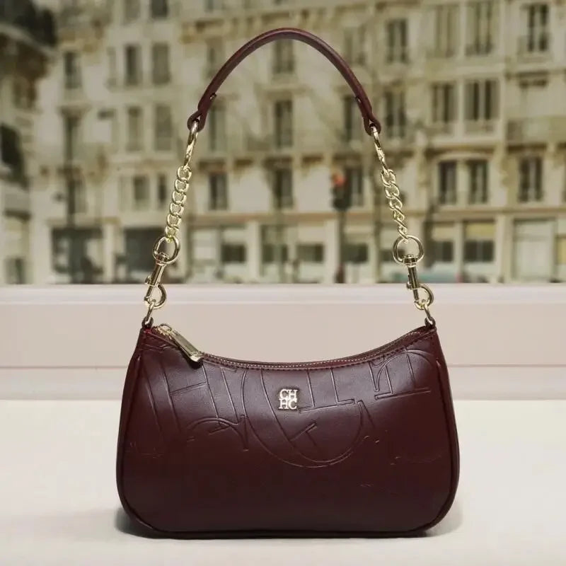 CH Women's Handbag Fashion Partition Durable Luxury Brand Fashion Large Capacity Bent Moon Bag Simple Shoulder Crossbody Bag