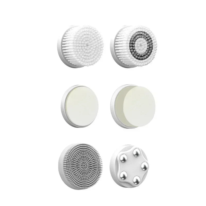 IPX6 Waterproof Electric Cleansing Brush 6 In1 Sonic Rotating Deep Cleansing Brush Remove Acne Pore Skin Rejuvenation Beauty