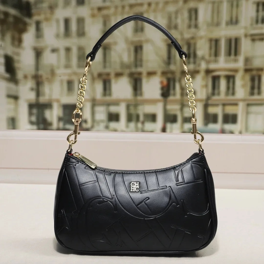 CH Women's Handbag Fashion Partition Durable Luxury Brand Fashion Large Capacity Bent Moon Bag Simple Shoulder Crossbody Bag
