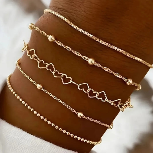 Bracelets for Women Waterproof 14K Gold Plated Jewelry Set for Women Trendy ThinDainty Stackable Cuban Link Paperclip Chain