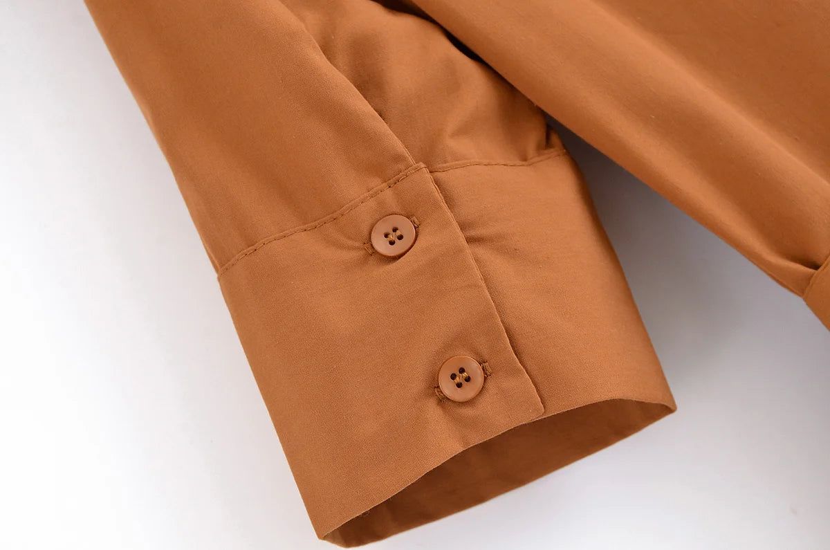 YENKYE Autumn  2025 Women Solid With Belt Long Shirt Dress Vintage Lapel Collar Short Sleeve A-line Casual Dresses Maxi Vestidos