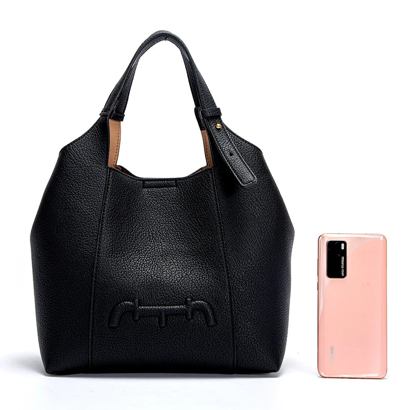 Retro Style Women's New 2024 Solid Color Shoulder Bag Versatile Commuter Women's Large Capacity Handbag