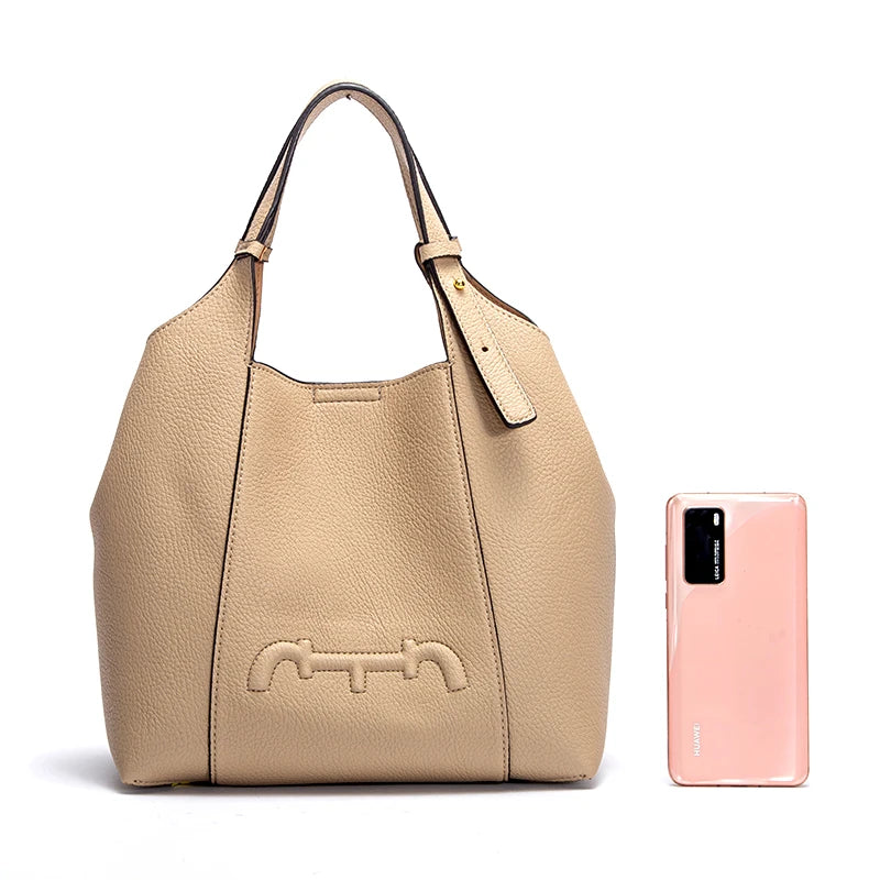 Retro Style Women's New 2024 Solid Color Shoulder Bag Versatile Commuter Women's Large Capacity Handbag