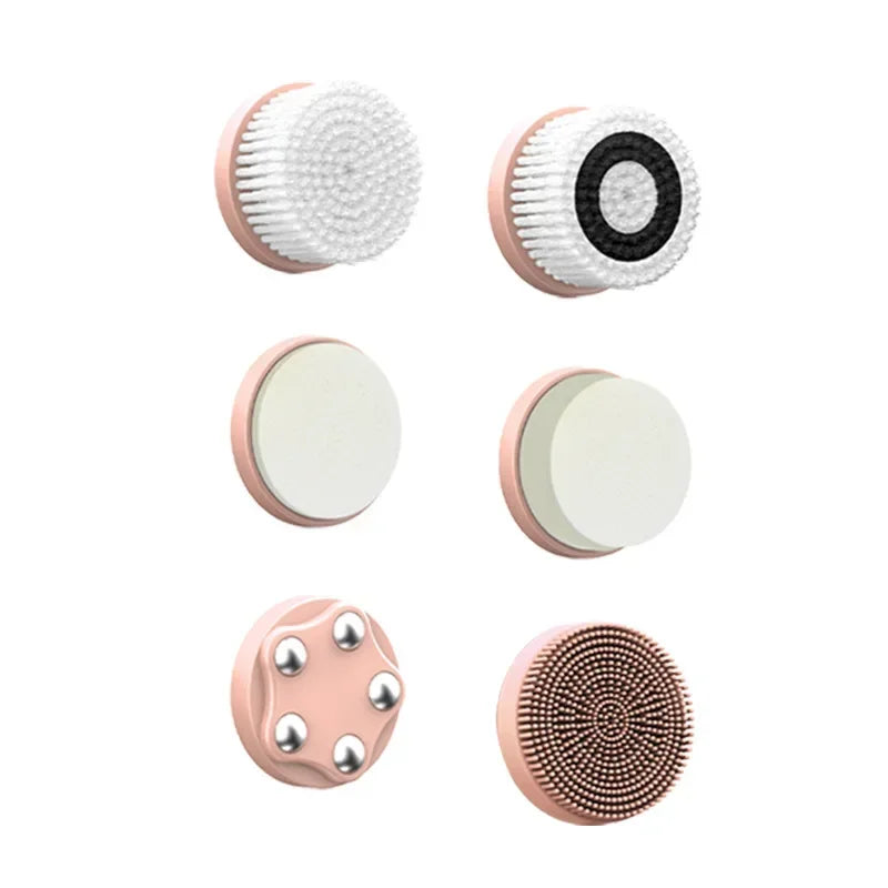 IPX6 Waterproof Electric Cleansing Brush 6 In1 Sonic Rotating Deep Cleansing Brush Remove Acne Pore Skin Rejuvenation Beauty