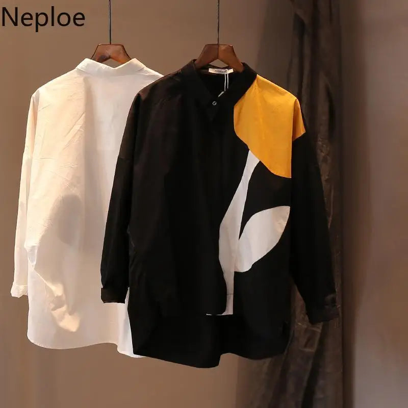 Women's Shirt Fashion Woman Blouses Print Flower Korean Vintage Blusas Female Elegant White Shirts Long Sleeve Tops Clothing