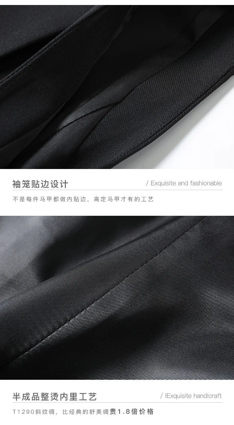 Black Suit Vest Women's Jacket Women's Vest 2025 Summer New Versatile Sweatshirt Collar Suit Jacket Trendy Commuting Vest
