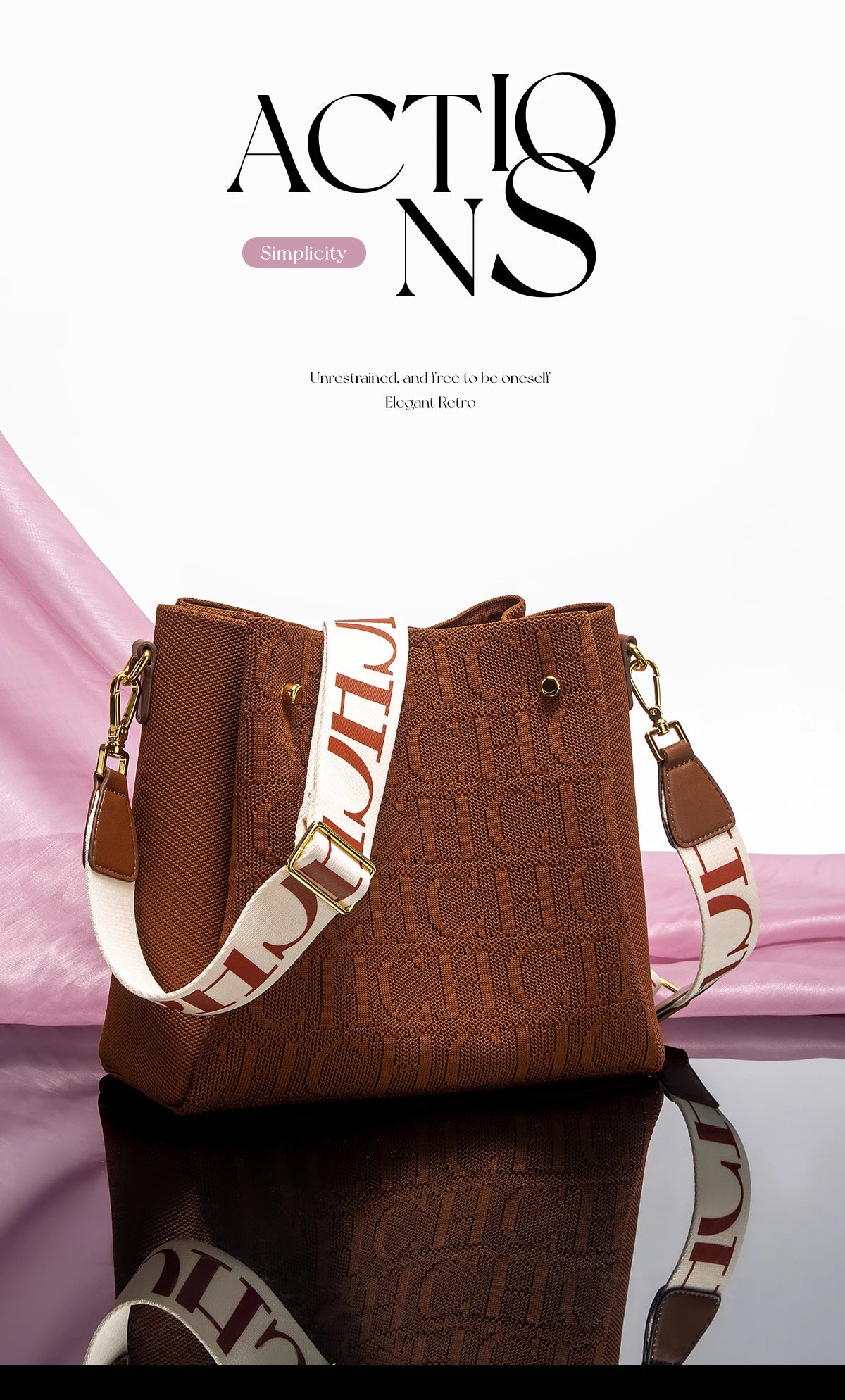 Crossbody Elegant Design Sense Letters Drawstring Design Brand Women's Bag Fashion Casual Hundred Women's Bag Crossbody