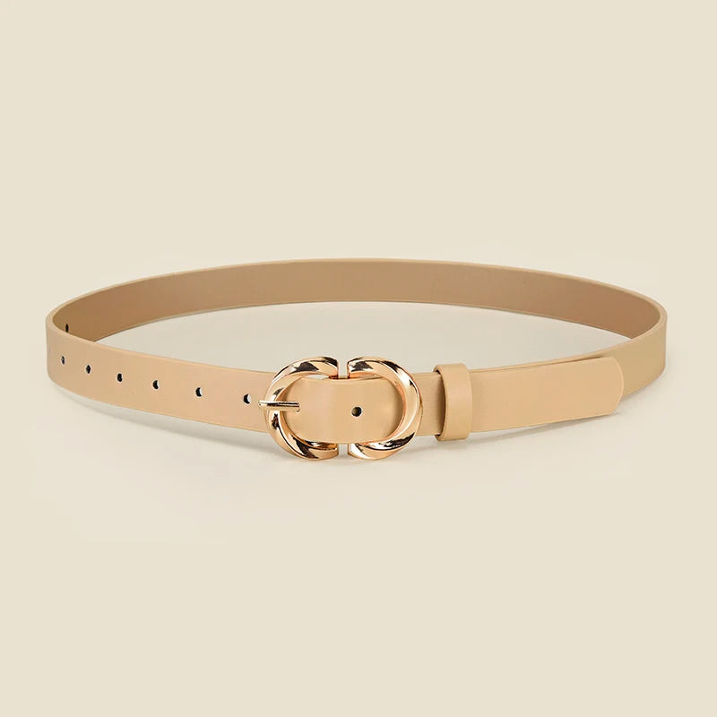 Personalized Women's Round Buckle Belt Paired With Skirt Jeans Belt Accessories Fashion Versatile Women's Birthday Party Gifts