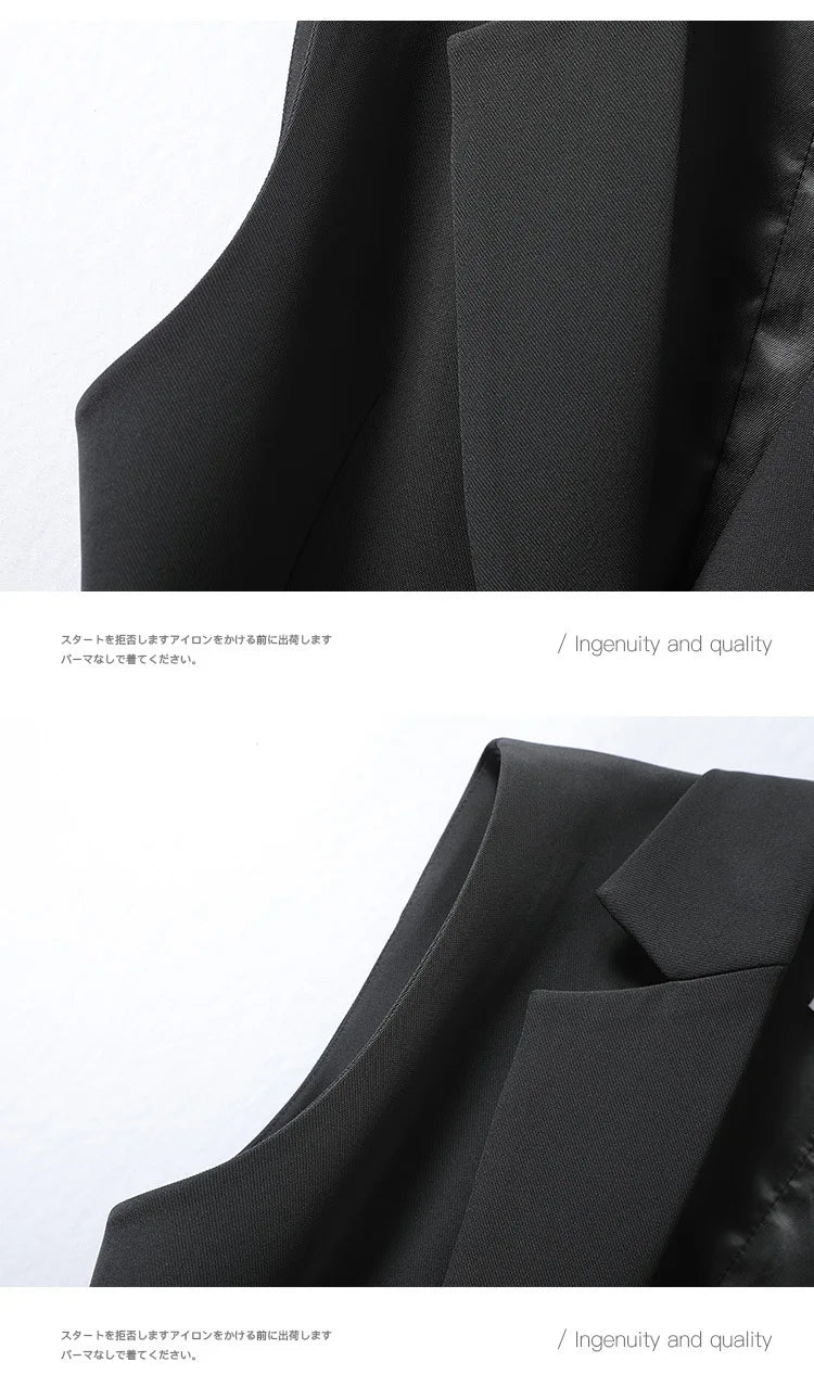 Black Suit Vest Women's Jacket Women's Vest 2025 Summer New Versatile Sweatshirt Collar Suit Jacket Trendy Commuting Vest