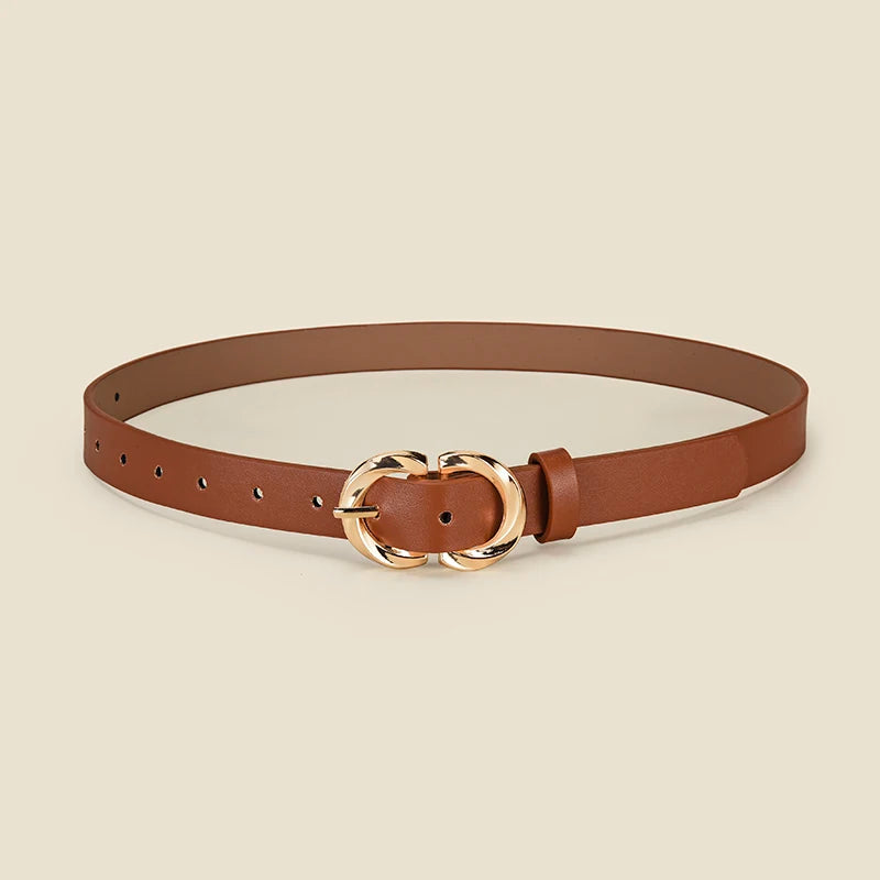 Personalized Women's Round Buckle Belt Paired With Skirt Jeans Belt Accessories Fashion Versatile Women's Birthday Party Gifts