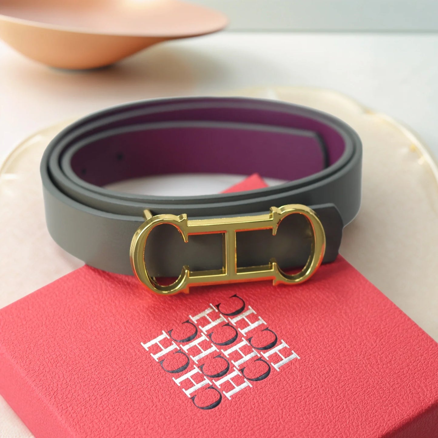 CH Fashionable Women's Belt Designer 2025 New PVC Material Length Adjustable Send Perforated Gift Box Package Women's Belt