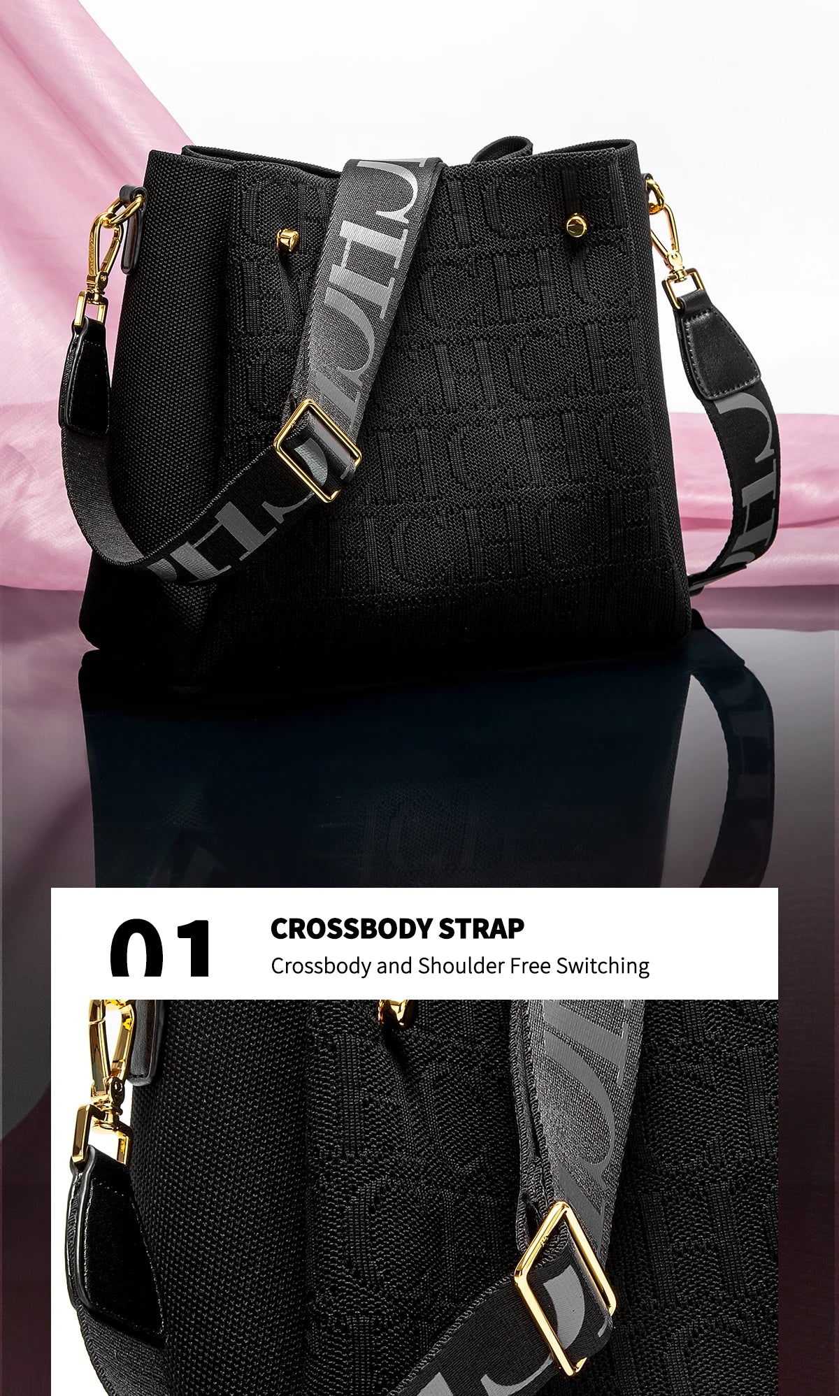 Crossbody Elegant Design Sense Letters Drawstring Design Brand Women's Bag Fashion Casual Hundred Women's Bag Crossbody