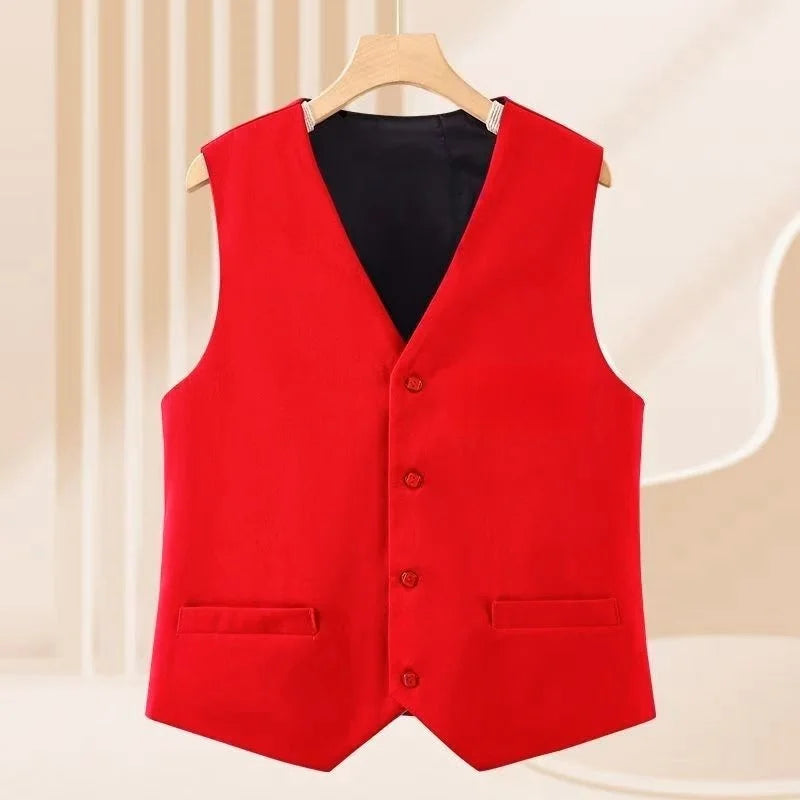 New Casual Chic In Office Lady's Plus Size Waistcoat Matching Elegant Lady's Vest V-Neck Sleeveless Tank Top Loose Coat Jacket